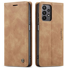 Custodia Portafoglio In Pelle Cover con Supporto C01S per Samsung Galaxy A23 5G Marrone Chiaro