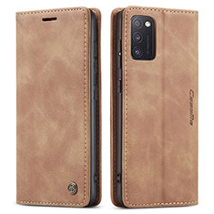 Custodia Portafoglio In Pelle Cover con Supporto C01S per Samsung Galaxy A41 Marrone Chiaro