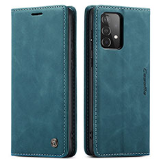 Custodia Portafoglio In Pelle Cover con Supporto C01S per Samsung Galaxy A52 4G Blu