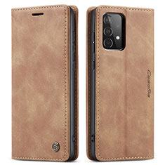 Custodia Portafoglio In Pelle Cover con Supporto C01S per Samsung Galaxy A52s 5G Marrone Chiaro