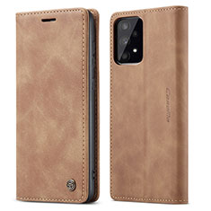 Custodia Portafoglio In Pelle Cover con Supporto C01S per Samsung Galaxy A53 5G Marrone Chiaro