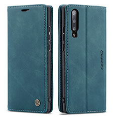Custodia Portafoglio In Pelle Cover con Supporto C01S per Samsung Galaxy A70 Blu