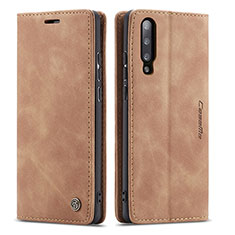 Custodia Portafoglio In Pelle Cover con Supporto C01S per Samsung Galaxy A70S Marrone Chiaro