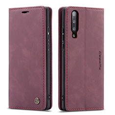 Custodia Portafoglio In Pelle Cover con Supporto C01S per Samsung Galaxy A70S Rosso Rosa