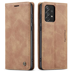 Custodia Portafoglio In Pelle Cover con Supporto C01S per Samsung Galaxy A72 5G Marrone Chiaro