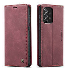 Custodia Portafoglio In Pelle Cover con Supporto C01S per Samsung Galaxy A73 5G Rosso Rosa