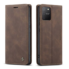 Custodia Portafoglio In Pelle Cover con Supporto C01S per Samsung Galaxy A91 Marrone