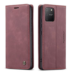 Custodia Portafoglio In Pelle Cover con Supporto C01S per Samsung Galaxy A91 Rosso Rosa