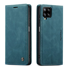 Custodia Portafoglio In Pelle Cover con Supporto C01S per Samsung Galaxy F12 Blu
