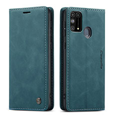 Custodia Portafoglio In Pelle Cover con Supporto C01S per Samsung Galaxy M21s Blu