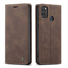 Custodia Portafoglio In Pelle Cover con Supporto C01S per Samsung Galaxy M30s Marrone