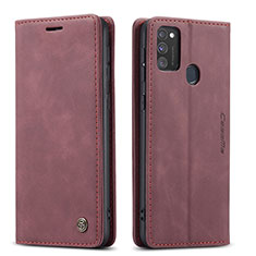 Custodia Portafoglio In Pelle Cover con Supporto C01S per Samsung Galaxy M30s Rosso Rosa