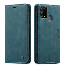 Custodia Portafoglio In Pelle Cover con Supporto C01S per Samsung Galaxy M31 Blu