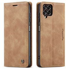 Custodia Portafoglio In Pelle Cover con Supporto C01S per Samsung Galaxy M33 5G Marrone Chiaro