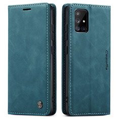 Custodia Portafoglio In Pelle Cover con Supporto C01S per Samsung Galaxy M40S Blu