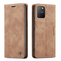 Custodia Portafoglio In Pelle Cover con Supporto C01S per Samsung Galaxy M80S Marrone Chiaro