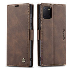 Custodia Portafoglio In Pelle Cover con Supporto C01S per Samsung Galaxy Note 10 Lite Marrone