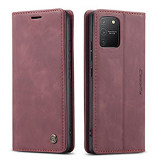 Custodia Portafoglio In Pelle Cover con Supporto C01S per Samsung Galaxy S10 Lite Rosso Rosa