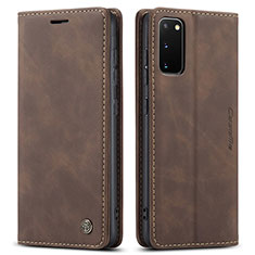 Custodia Portafoglio In Pelle Cover con Supporto C01S per Samsung Galaxy S20 Marrone