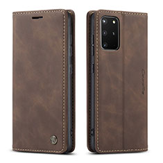 Custodia Portafoglio In Pelle Cover con Supporto C01S per Samsung Galaxy S20 Plus 5G Marrone