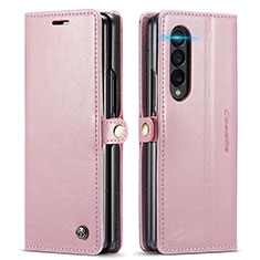 Custodia Portafoglio In Pelle Cover con Supporto C01S per Samsung Galaxy Z Fold3 5G Oro Rosa