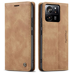 Custodia Portafoglio In Pelle Cover con Supporto C01S per Xiaomi Mi 13T 5G Marrone Chiaro