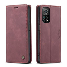 Custodia Portafoglio In Pelle Cover con Supporto C01S per Xiaomi Redmi K30S 5G Rosso Rosa