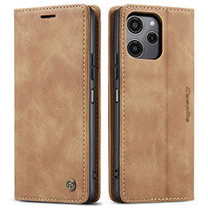 Custodia Portafoglio In Pelle Cover con Supporto C01S per Xiaomi Redmi Note 12R 5G Marrone Chiaro