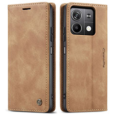 Custodia Portafoglio In Pelle Cover con Supporto C01S per Xiaomi Redmi Note 13 5G Marrone Chiaro