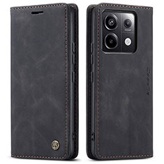 Custodia Portafoglio In Pelle Cover con Supporto C01S per Xiaomi Redmi Note 13 Pro 5G Nero