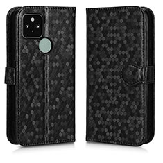 Custodia Portafoglio In Pelle Cover con Supporto C01X per Google Pixel 5 Nero