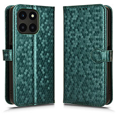 Custodia Portafoglio In Pelle Cover con Supporto C01X per Huawei Honor X6a Verde