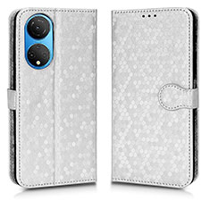 Custodia Portafoglio In Pelle Cover con Supporto C01X per Huawei Honor X7 Argento