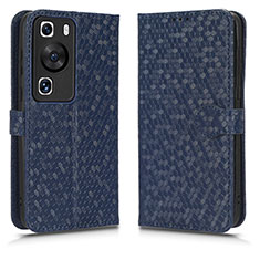 Custodia Portafoglio In Pelle Cover con Supporto C01X per Huawei P60 Blu
