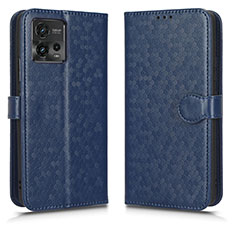 Custodia Portafoglio In Pelle Cover con Supporto C01X per Motorola Moto G72 Blu