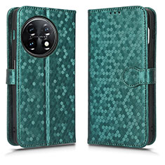 Custodia Portafoglio In Pelle Cover con Supporto C01X per OnePlus 11 5G Verde