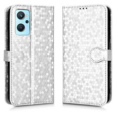 Custodia Portafoglio In Pelle Cover con Supporto C01X per Oppo A96 4G Argento