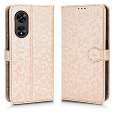 Custodia Portafoglio In Pelle Cover con Supporto C01X per Oppo F23 5G Oro