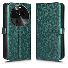 Custodia Portafoglio In Pelle Cover con Supporto C01X per Oppo Find X6 Pro 5G Verde