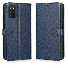 Custodia Portafoglio In Pelle Cover con Supporto C01X per Samsung Galaxy A02s Blu