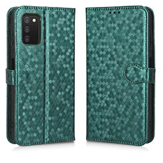 Custodia Portafoglio In Pelle Cover con Supporto C01X per Samsung Galaxy A02s Verde
