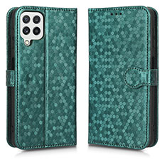Custodia Portafoglio In Pelle Cover con Supporto C01X per Samsung Galaxy F12 Verde