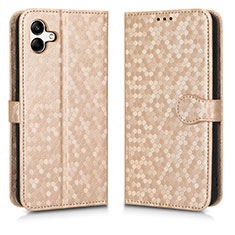 Custodia Portafoglio In Pelle Cover con Supporto C01X per Samsung Galaxy M04 Oro