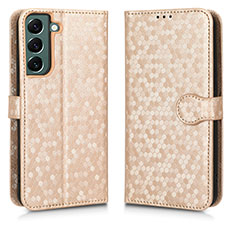 Custodia Portafoglio In Pelle Cover con Supporto C01X per Samsung Galaxy S24 5G Oro