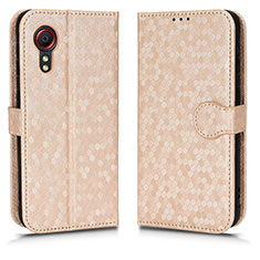 Custodia Portafoglio In Pelle Cover con Supporto C01X per Samsung Galaxy XCover 5 SM-G525F Oro