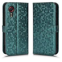 Custodia Portafoglio In Pelle Cover con Supporto C01X per Samsung Galaxy XCover 5 SM-G525F Verde
