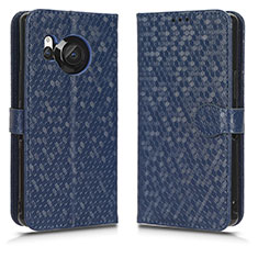 Custodia Portafoglio In Pelle Cover con Supporto C01X per Sharp Aquos R8s Blu