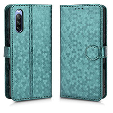 Custodia Portafoglio In Pelle Cover con Supporto C01X per Sony Xperia 10 III Lite Verde