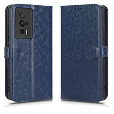 Custodia Portafoglio In Pelle Cover con Supporto C01X per Xiaomi Poco F5 Pro 5G Blu