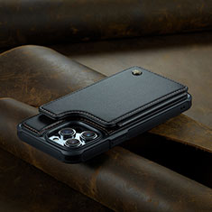 Custodia Portafoglio In Pelle Cover con Supporto C02S per Apple iPhone 13 Pro Max Nero